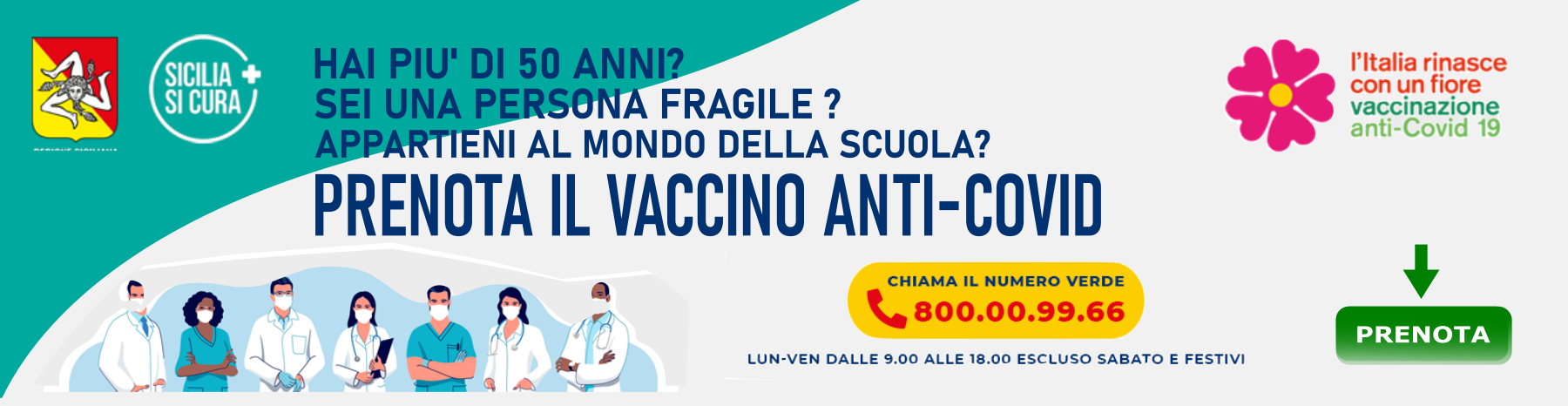 Prenotazione vaccino Anti COVID-19 #IOMIVACCINO
